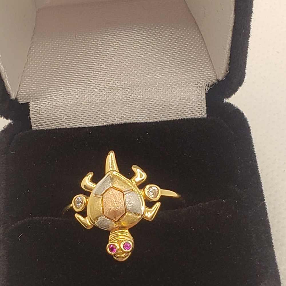 14k solid Gold Turtle Rings size 8 - Picture 11 of 15